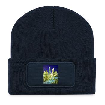 London Skyline - Recycled Patch Beanie - french navy - Front
