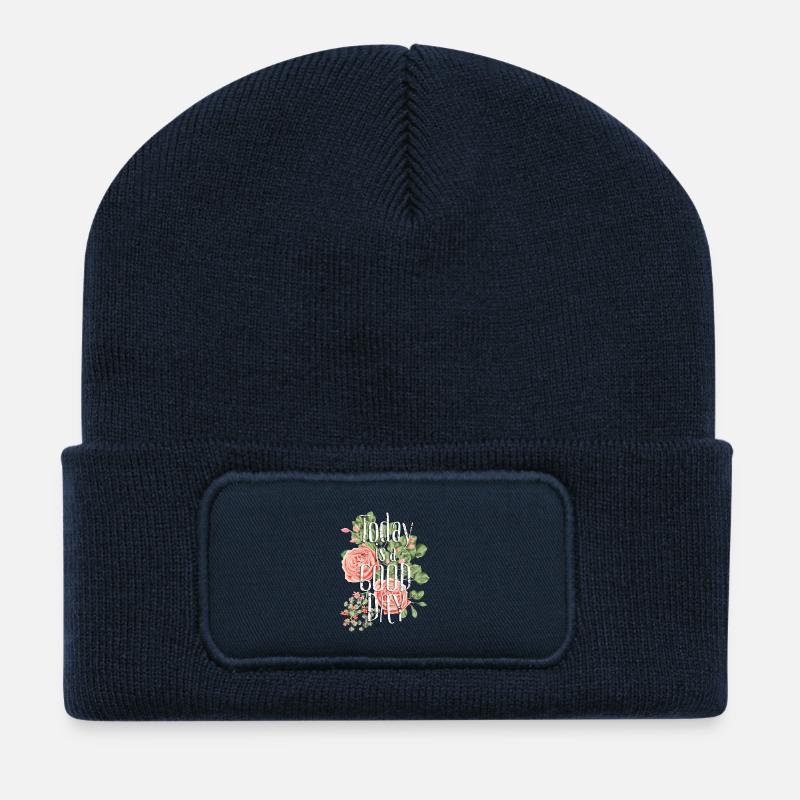 Today is a good day-Heute ist ein guter Tag - Recycelte Patch Beanie - French Navy