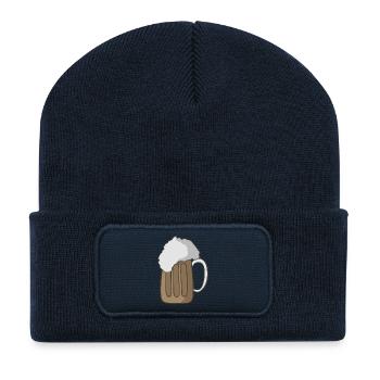Bier - Recycelte Patch Beanie - French Navy - Vorne