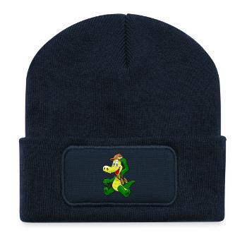 crocodile - Beanie recyclé à patch - bleu marine - Devant
