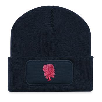 Corail - Venus Coral red - Coral Sea fans - Recycled Patch Beanie - french navy - Front
