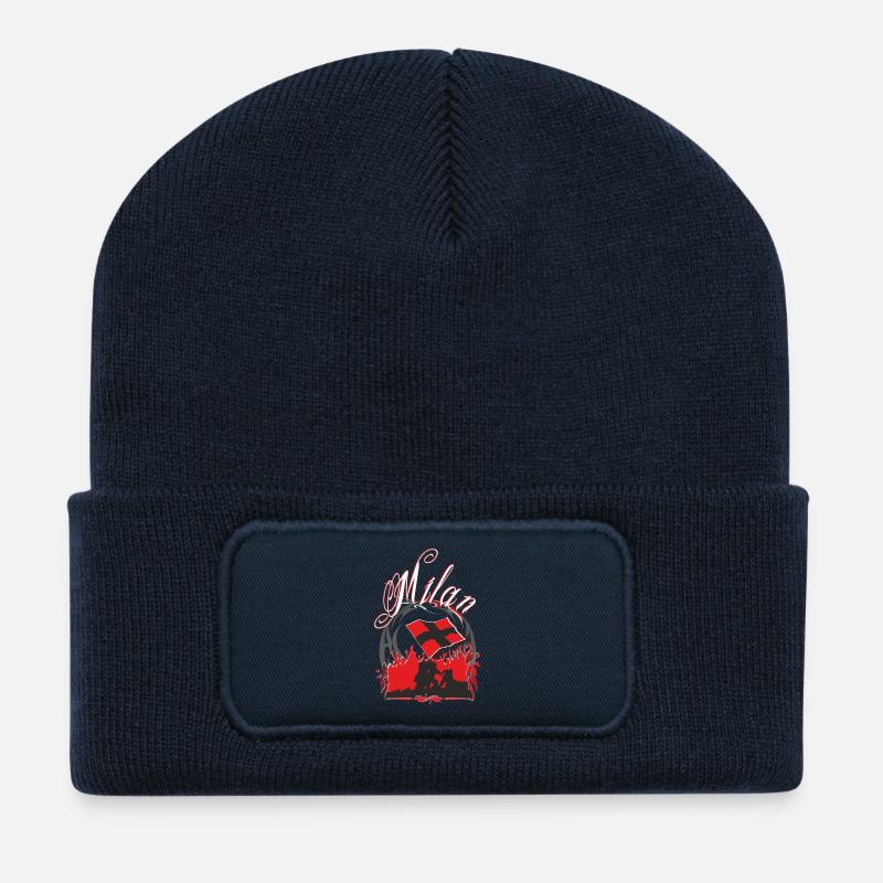 Milan - Beanie recyclé à patch - bleu marine