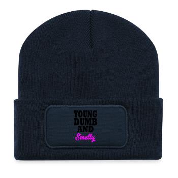 young dumb and smelly - Recycled Patch Beanie - french navy - Front