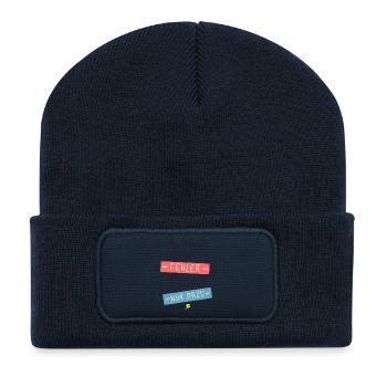 Ich mache keine Fehler ich lerne nur dazu - Recycelte Patch Beanie - French Navy - Vorne