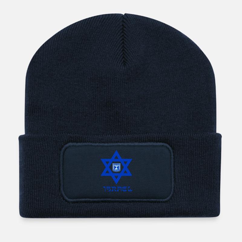 Israël 3 - Beanie recyclé à patch - bleu marine