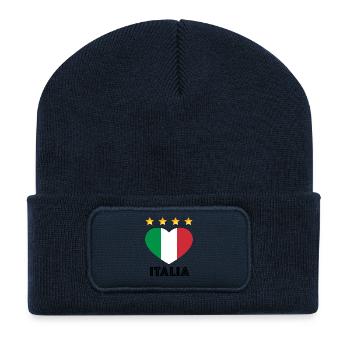 Italy heart shirt for the World Cup - Recycled Patch Beanie - french navy - Front