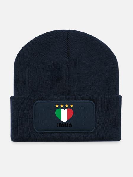 Italien Herz Shirt zur WM - Recycelte Patch Beanie - French Navy