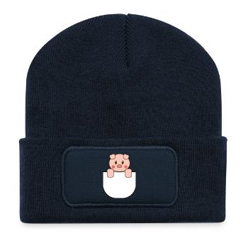 Sweet bag piggy gift idea - Recycled Patch Beanie - french navy - Front