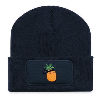 Ninja-Ananas – Fruchtiger Krieger - Recycelte Patch Beanie - French Navy - Vorne