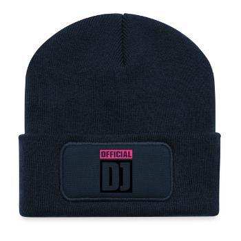 Official DJ - Beanie recyclé à patch - bleu marine - Devant