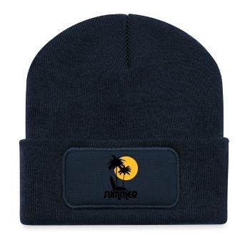 summer Sommer - Recycelte Patch Beanie - French Navy - Vorne