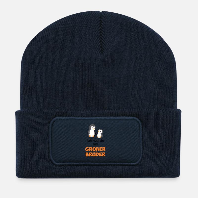 Ich werde ein großer Bruder - Recycelte Patch Beanie - French Navy