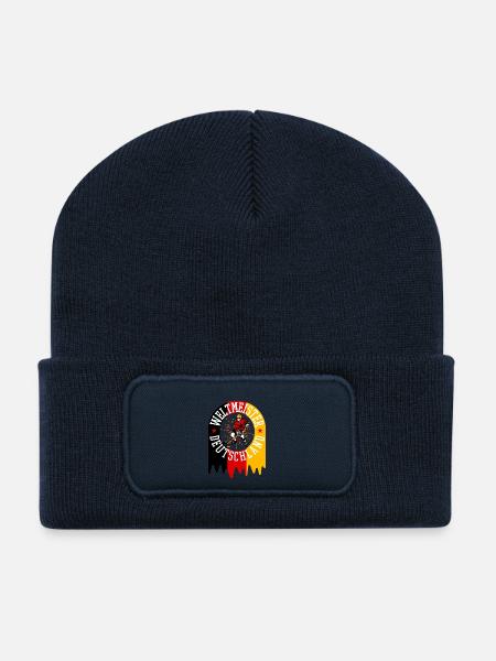 Weltmeister Deutschland - Recycelte Patch Beanie - French Navy