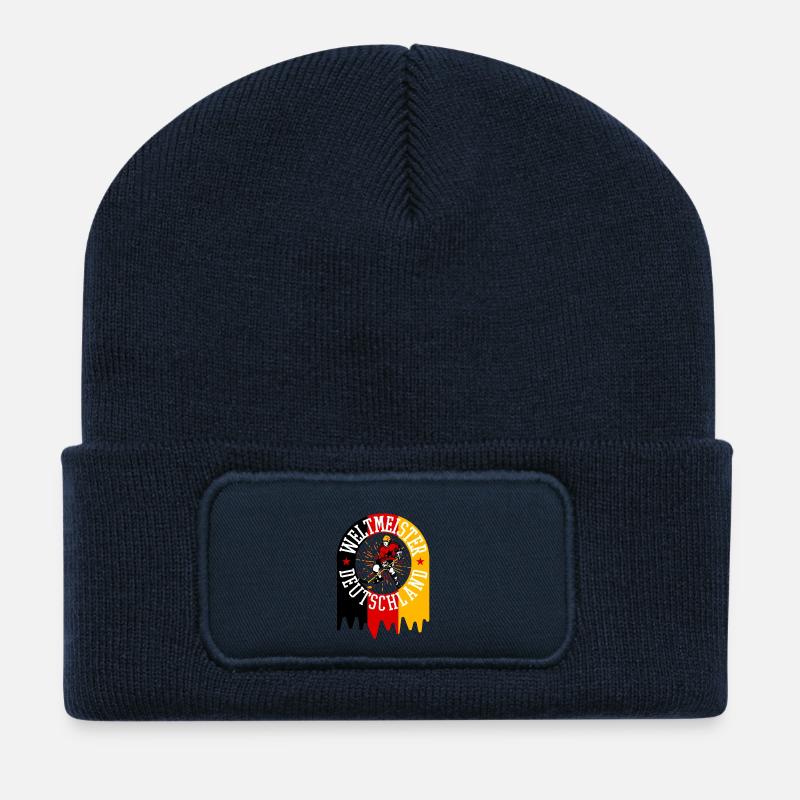 Weltmeister Deutschland - Recycelte Patch Beanie - French Navy