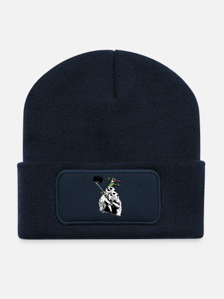 INOLA-Fotobomb-Gecko-Erdm - Recycelte Patch Beanie - French Navy