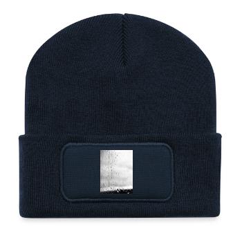 Regen auf Glas Monochrom - Recycelte Patch Beanie - French Navy - Vorne