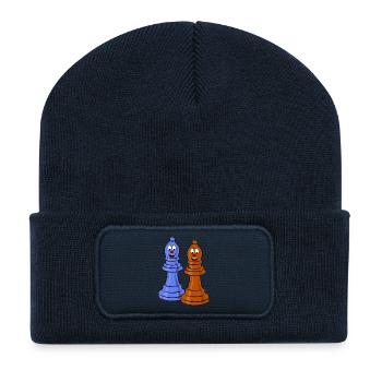 schach sport figuren - Recycelte Patch Beanie - French Navy - Vorne
