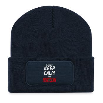 Can't Keep Calm I´m Morrocan - Recycelte Patch Beanie - French Navy - Vorne