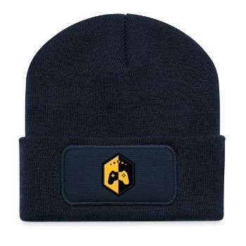 Gamer / Gaming - Beanie recyclé à patch - bleu marine - Devant