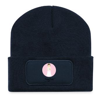 jeune mariée - Beanie recyclé à patch - bleu marine - Devant