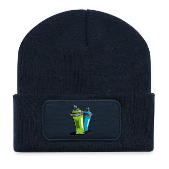 Sprayer Symbol Can Cans Street Art Colors - Recycled Patch Beanie - french navy - Front