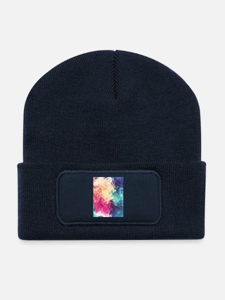 Abstract low poly color pattern design (spectrum) - Beanie recyclé à patch - bleu marine