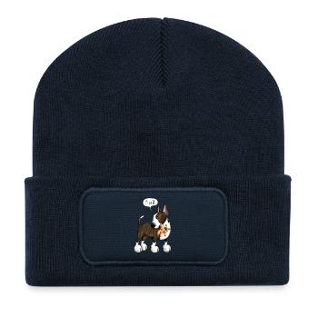 Bullterrier Play - Recycelte Patch Beanie - French Navy - Vorne