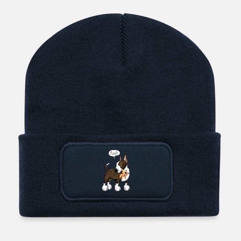 Bullterrier Play - Recycelte Patch Beanie - French Navy