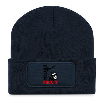 Fuck Racism / Racism - Recycelte Patch Beanie - French Navy - Vorne
