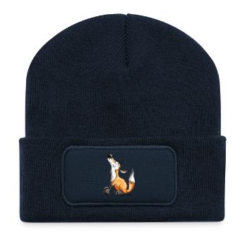 Funny Fox - Foxes - Animal - Comic - Cartoon - Art - Recycled Patch Beanie - french navy - Front