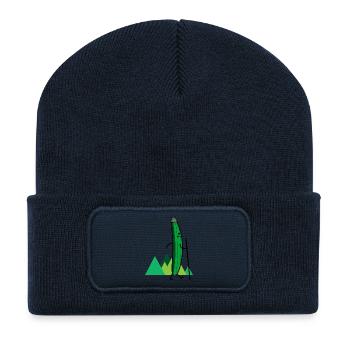 Wandernde Gurke (b) - Recycelte Patch Beanie - French Navy - Vorne