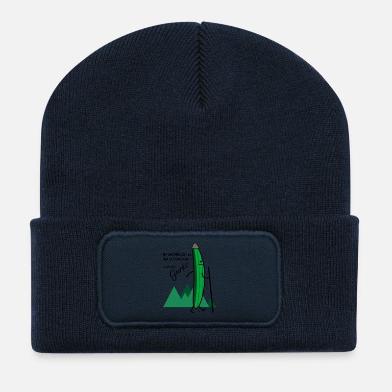 Wandernde Gurke (c) - Recycelte Patch Beanie - French Navy