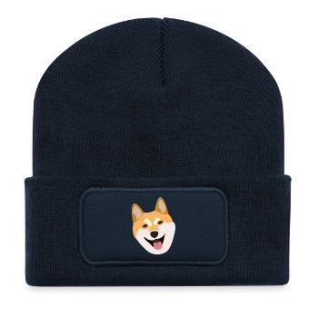 Shiba Inu - Recycled Patch Beanie - french navy - Front