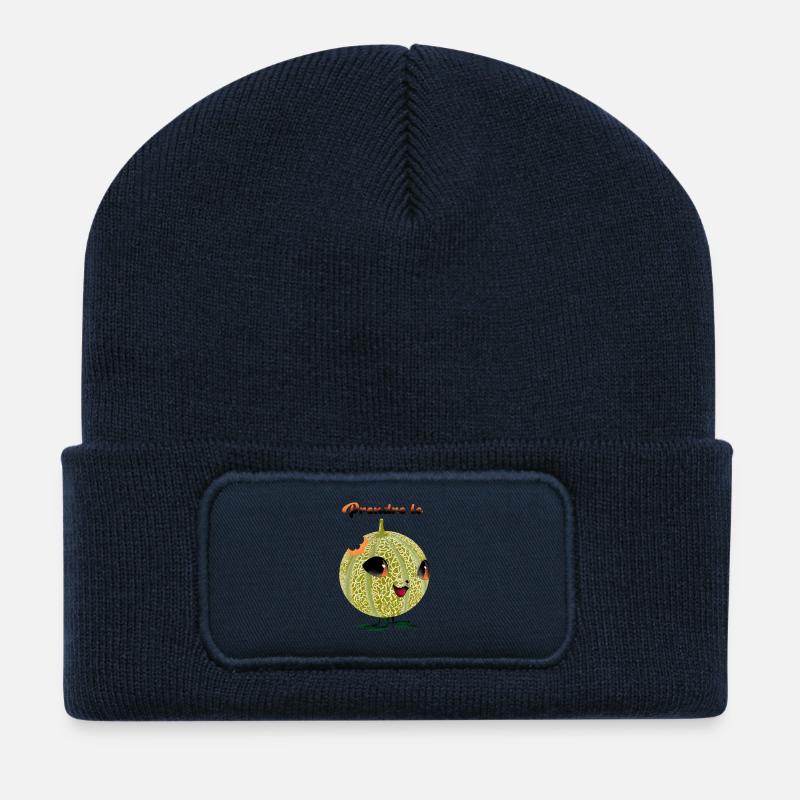 Dessin melon humour prendre le melon - Beanie recyclé à patch - bleu marine
