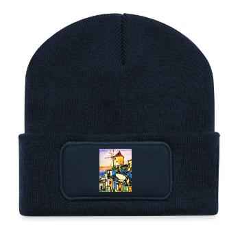 EG Urlaub I Meer I Griechenland I Kreta I Aquarell - Recycelte Patch Beanie - French Navy - Vorne