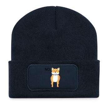Chien Shiba Inu - NO - promener maîtres maîtresse Dog - Beanie recyclé à patch - bleu marine - Devant