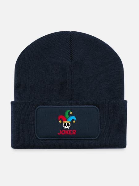Joker und Schädel - Recycelte Patch Beanie - French Navy