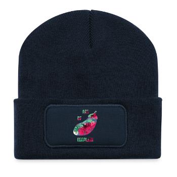 Art des aubergines - Beanie recyclé à patch - bleu marine - Devant