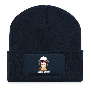 Lass es schneien - Recycelte Patch Beanie - French Navy - Vorne