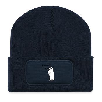 Grummelhase "Lass mich" - Recycelte Patch Beanie - French Navy - Vorne
