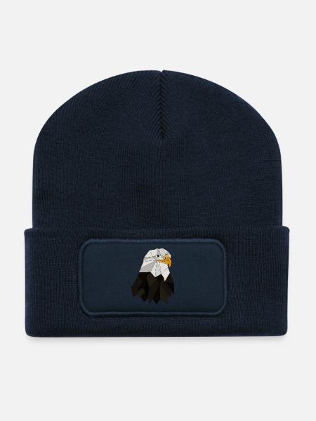 Adler geometrisch - Recycelte Patch Beanie - French Navy
