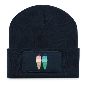 Ice variations 2 times - Recycled Patch Beanie - french navy - Front