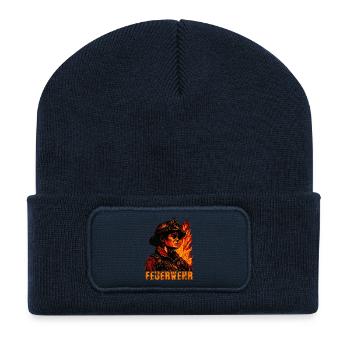 Feuerwehr / Feuerwehrmann - Recycelte Patch Beanie - French Navy - Vorne