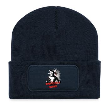 Kämpfer born to be a fighter - Recycelte Patch Beanie - French Navy - Vorne
