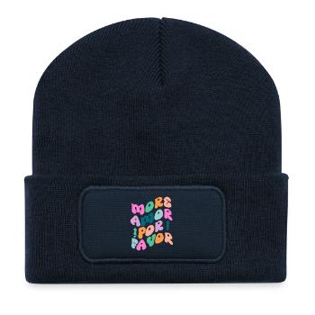 more Amor por favor - Recycelte Patch Beanie - French Navy - Vorne