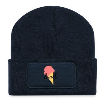 Ice Cream Ice Cream Strawberry Ice Cream Summer Festival - Recycled Patch Beanie - french navy - Front