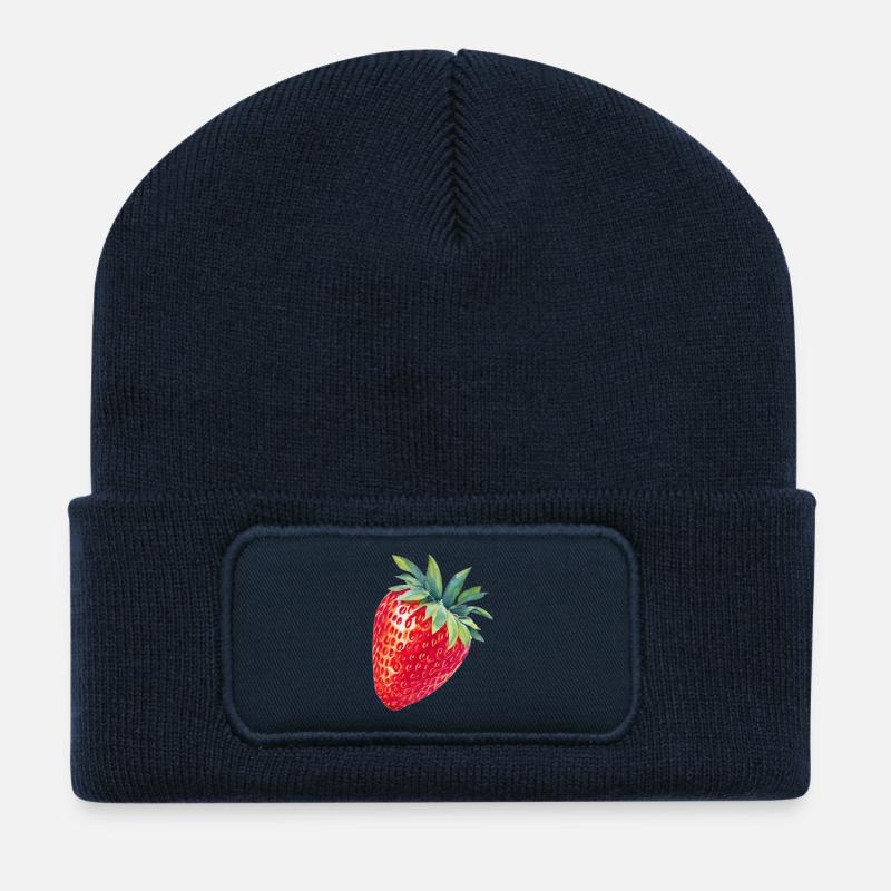 Erdbeere - Recycelte Patch Beanie - French Navy