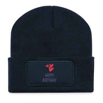 HAPPY BIRTHDAY. HAPPY BIRTHDAY. BIRTHDAY. - Recycled Patch Beanie - french navy - Front