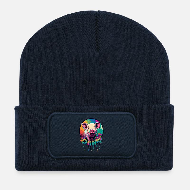 Oiink - Recycelte Patch Beanie - French Navy