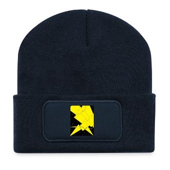 Zackenlicht Berge Kontrast - Recycelte Patch Beanie - French Navy - Vorne